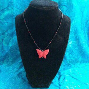 Red Butterfly Necklace